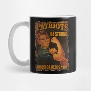 Vintage Rosie the Riveter USA Patriot Strong Mug